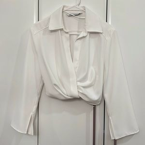 ✨ZARA✨ White Long Sleeves Blouse